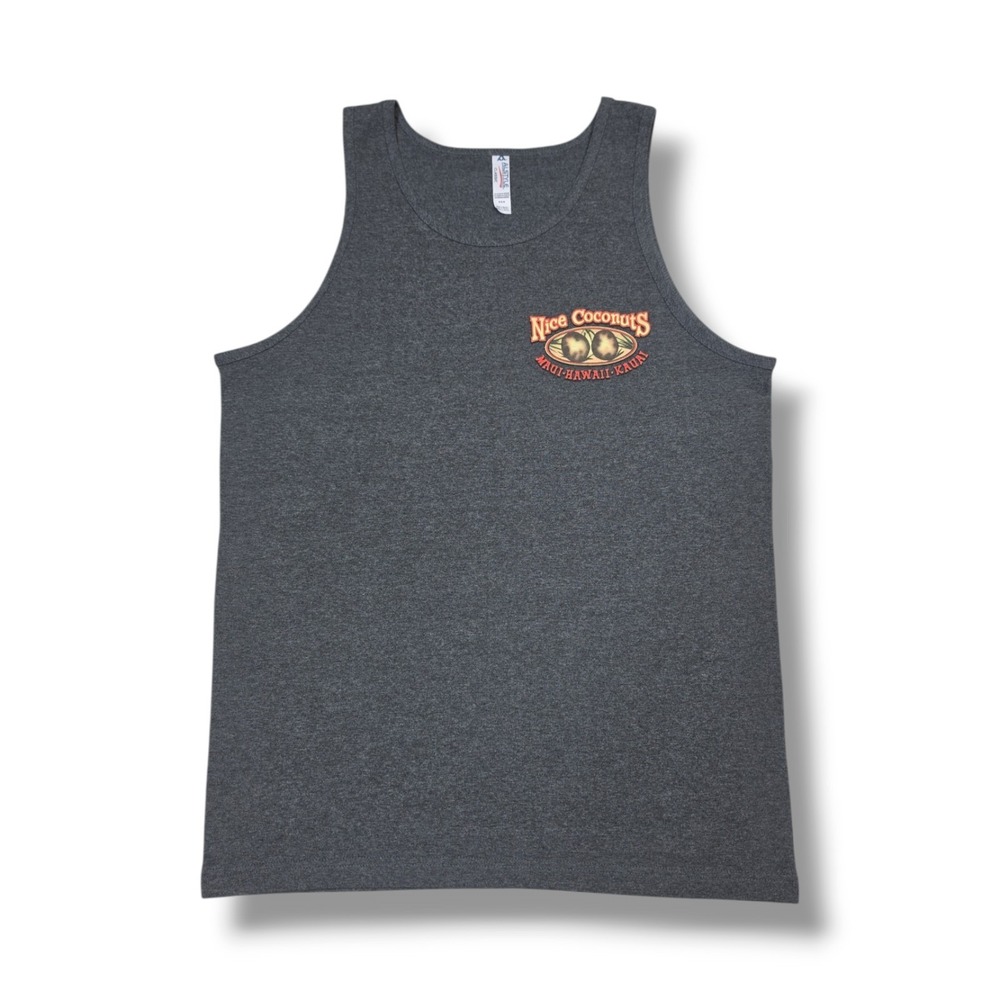 Vintage Nice Coconuts "Grown Naturally In Hawaii" Gray Y2K Tank Top Men's M